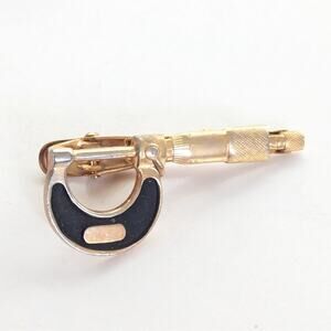 Vintage Mitutoyo Micrometer Gold Tone Engineering Measuring Tool Tie Bar Clip